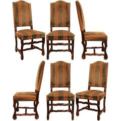 Set of Six French Antique Louis XIV Dining Chairs
