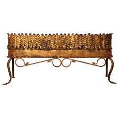 Spanish Art Deco Period Gilded Tole and Iron Jardiniere