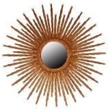Antique Spanish Gold Leafed Sunburst Mirror