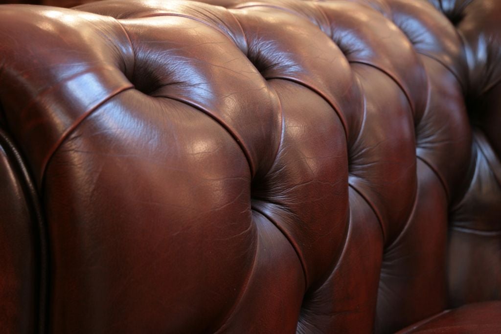 20th Century English Leather Chesterfield Sofa