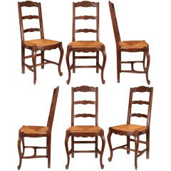 Set of Six French Louis XV Style Dining Chairs