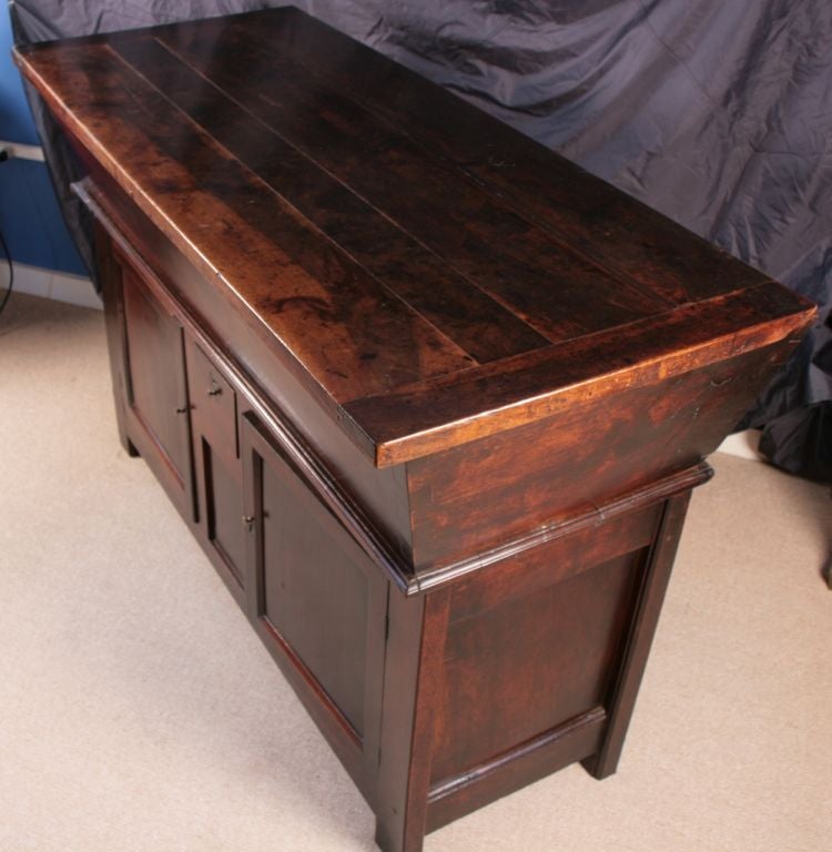 French Antique Solid Cherry Wood Doughbin Buffet