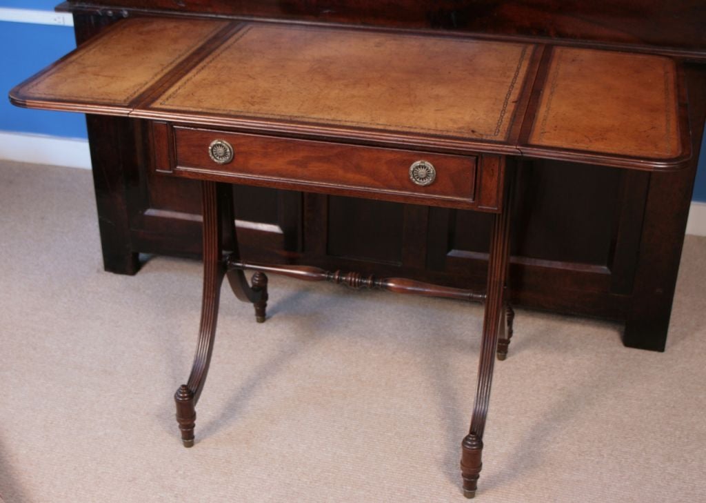English Mahogany Drop Leaf Side Table