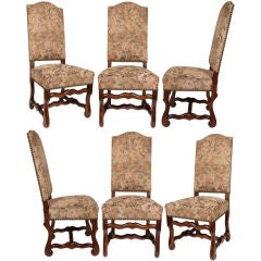 Set of Six French Antique Louis XIV Dining Chairs