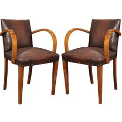 Pair of French Art Deco Period bridge Armchairs