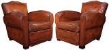 Pair of French Art Deco Period Club Chairs