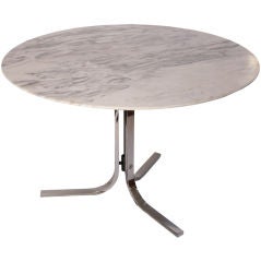 Italian Modernist Marble and Chrome Table