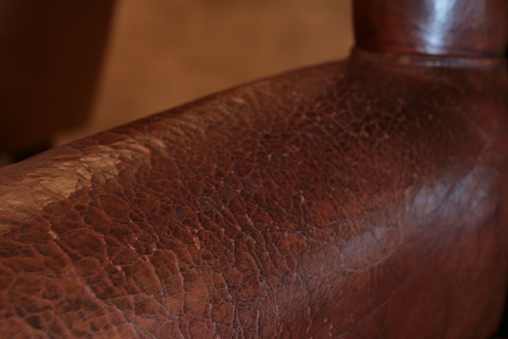 English Tufted Leather Wingback Club Chair 6