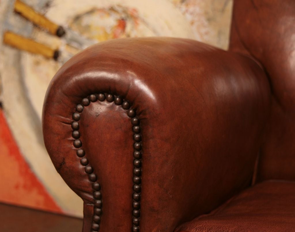 French Art Deco Period Leather Club Chair 4