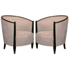 Pair of French Art Deco Tub Armchairs