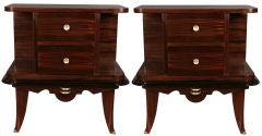 Pair of French Art Deco Macassar Ebony Side Tables