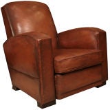 French Art Deco Leather Club Chair