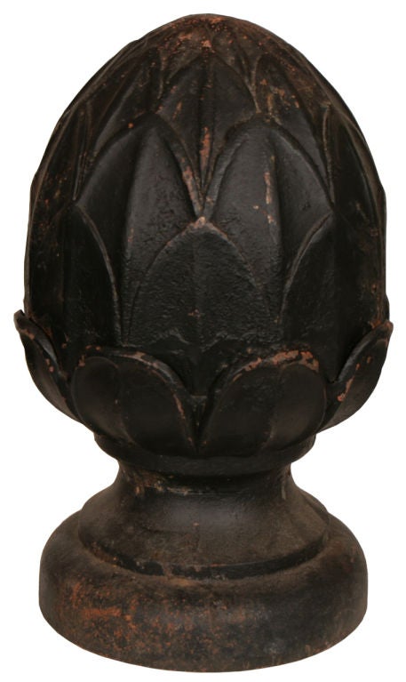 Pair of French Antique Cast Iron Artichokes