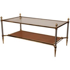 French Art Deco Brass Coffee Table