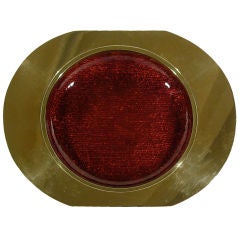 OXBLOOD RED ENAMELLED SILVER & BRASS BOWL by Studio Del Campo