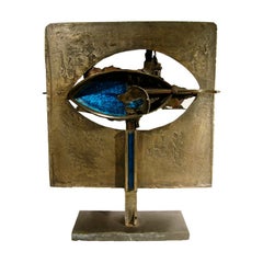 UNIQUE BRONZE & ENAMEL SCULPTURE, 'Astrazione' Studio Del Campo