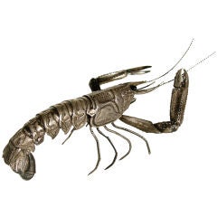 SPANISH MID-20TH CENTURY FULLY ARTICULATED SILVER CRAYFISH