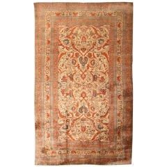 Antique Silk Heriz Serapi Rug Size:13'x18'6