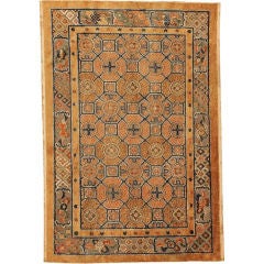 Antique Silk & Metal Thread Chinese Rug