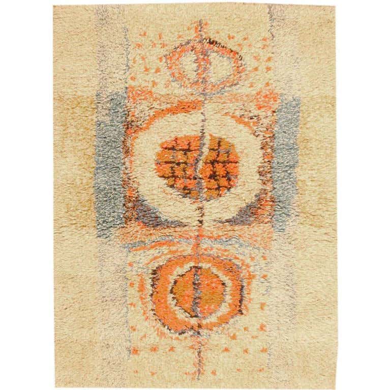 Vintage Mid-Century Art Deco Finnish Rya Rug at 1stDibs