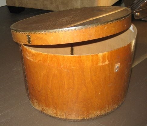 Wood Vintage Hat Box