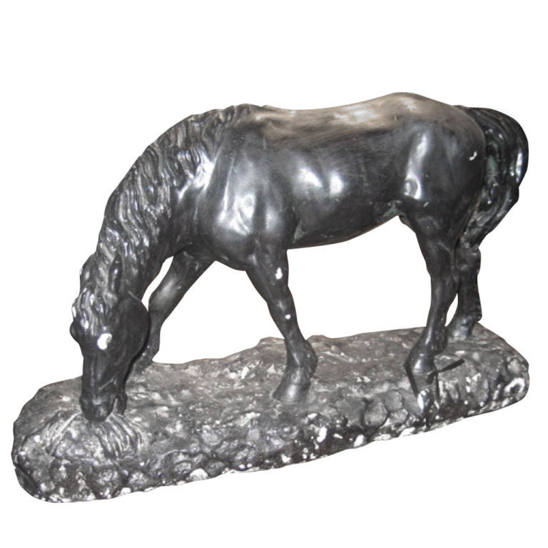 Antique Painted Plaster Horse, France, circa 1900 For Sale