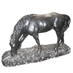 Antique Painted Plaster Horse, France, circa 1900