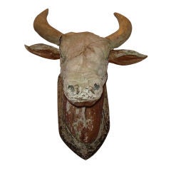 Vintage Carved Bull Head