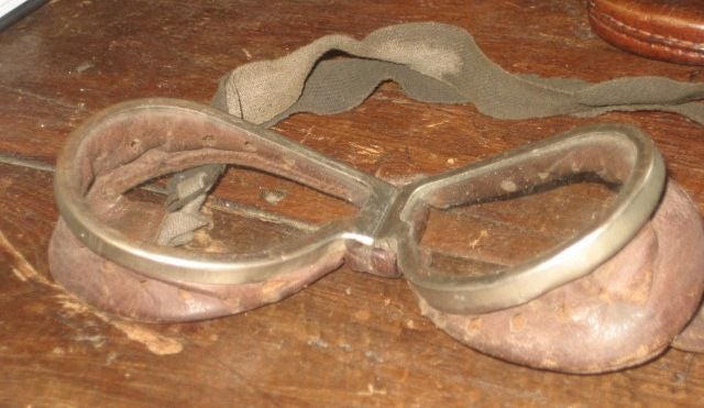 Vintage Leather Motorcycle Goggles 1
