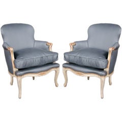 Pair of French Louis XVI Style Bergeres