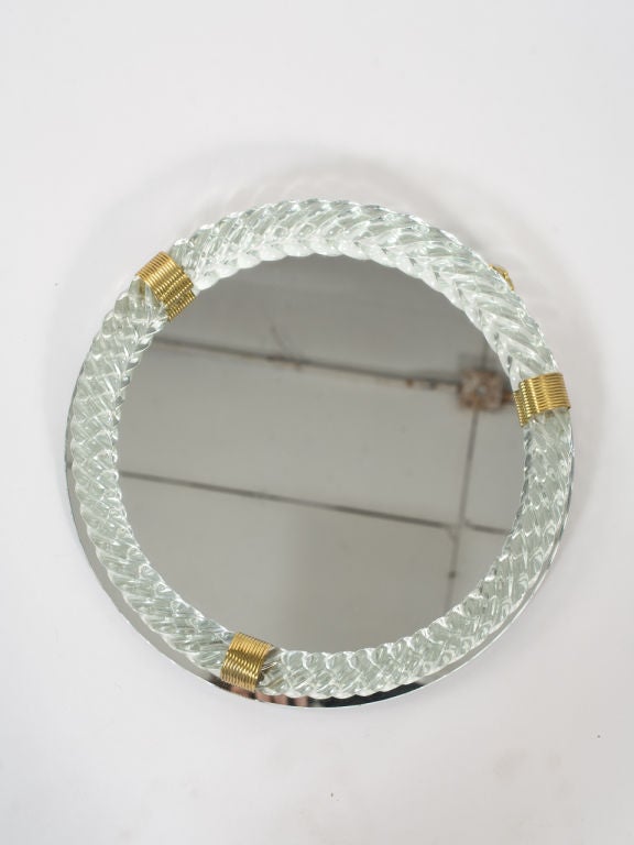 Stylish Barovier and Toso glass frame mirror.