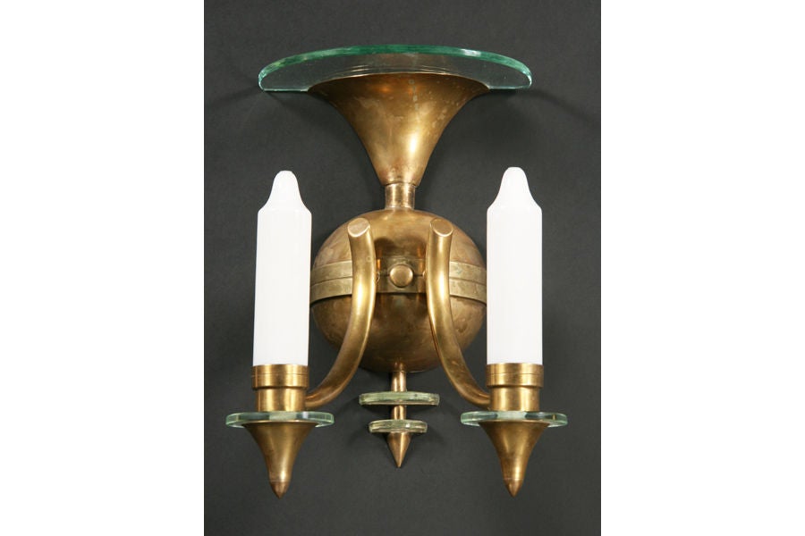 Pair of French Deco Style Sconces In Good Condition For Sale In New York, NY