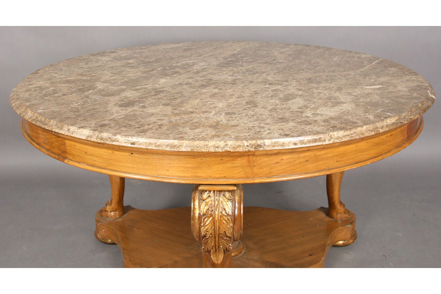 Gilt Empire Style Center Table For Sale