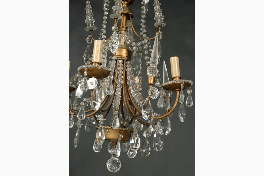 French Jansen Crystal Chandelier For Sale