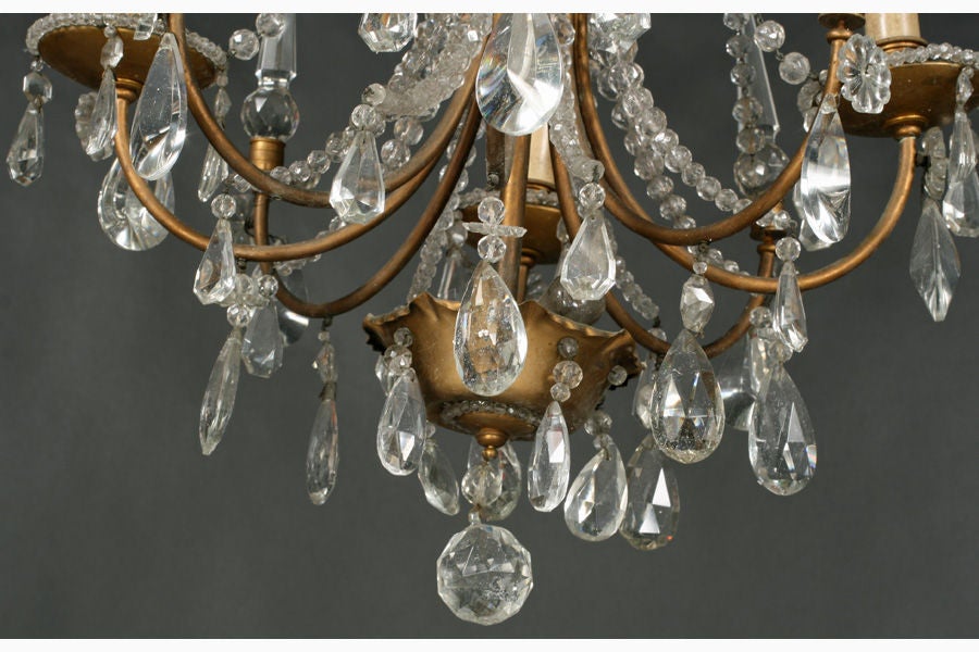 Jansen Crystal Chandelier In Fair Condition For Sale In New York, NY