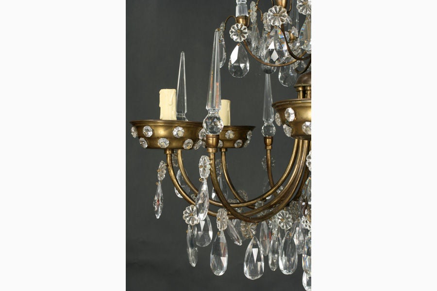 Jansen Crystal Chandelier In Good Condition For Sale In New York, NY