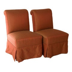 Vintage Pair of Classic Slipper Chairs