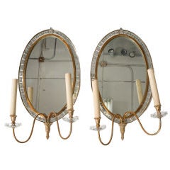 Pair of Deco Mirror Sconces 10