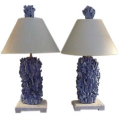 A Pair of Blue Coral Lamps