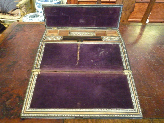 A Rare Anglo Indian Sadeli Inlaid Lap Desk or Writing Box 3