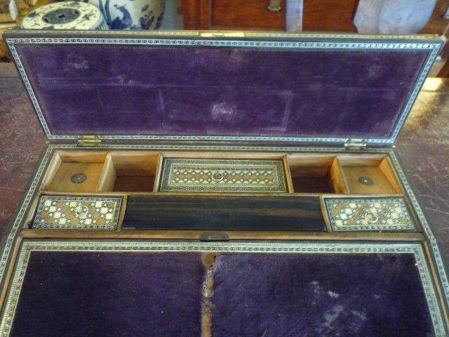 A Rare Anglo Indian Sadeli Inlaid Lap Desk or Writing Box 2