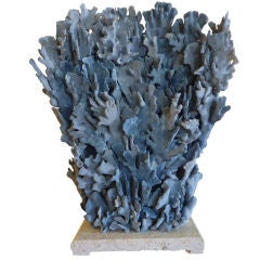 Exceptional and Large Blue Coral Sculpture or Centerpiece