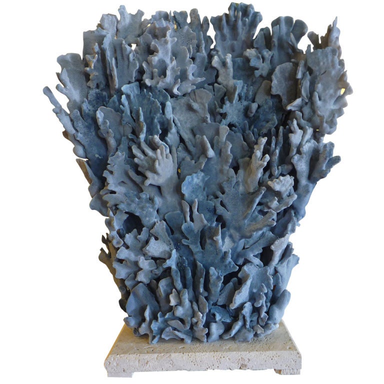 Exceptional and Large Blue Coral Sculpture or Centerpiece at 1stDibs