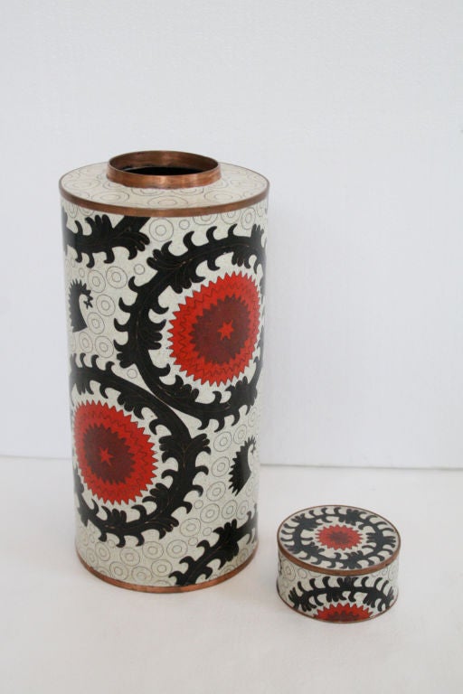 Pair of Fabienne Jouvin French Copper Canister Jars