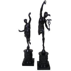 Mercury and Fortuna bronze sculptures