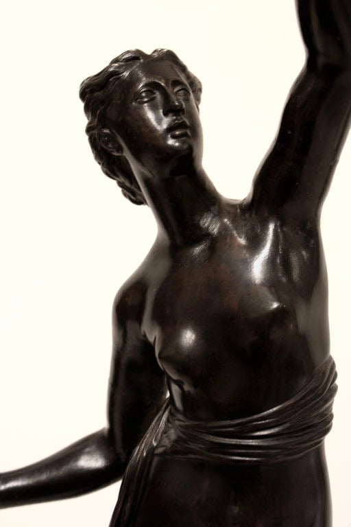 19th Century Mercury and Fortuna bronze sculptures
