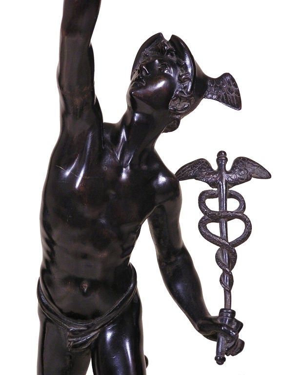 These sculptures were created in the style of Giovanni da Bologna.  The work of the Flemish-born Mannerist sculptor Giambologna was very popular during the 19th Century.  A master of the bronze statuette, Giambologna worked in 16th Century Florence