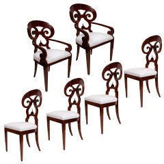 Set of 8 Austrian Biedermeier Dining Chairs