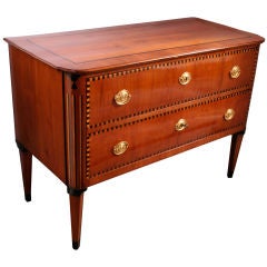 Austrian Biedermeier Chest, Cherry with Ebony and Birch Parquet