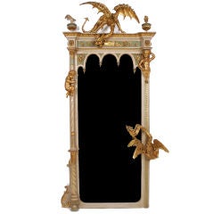 Monumental Mirror with Gold Leaf Dragons and Putti, c. 1900